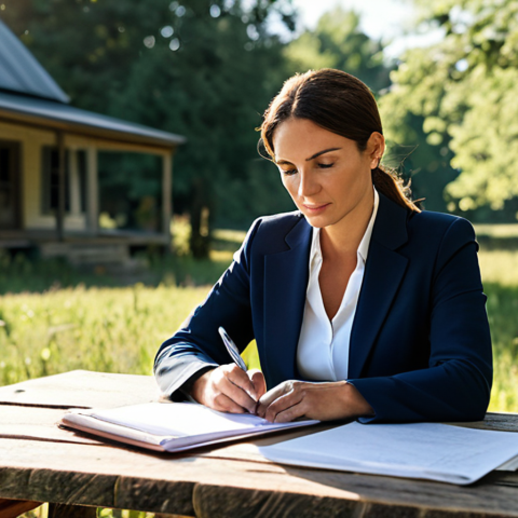 오프그리드 여행의 법적 고려사항 - Rural Homestead Legal Consultation**
"A professional woman lawyer in appropriate business attire, s...
