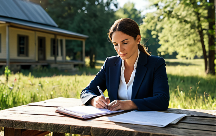 오프그리드 여행의 법적 고려사항 - Rural Homestead Legal Consultation**
"A professional woman lawyer in appropriate business attire, s...